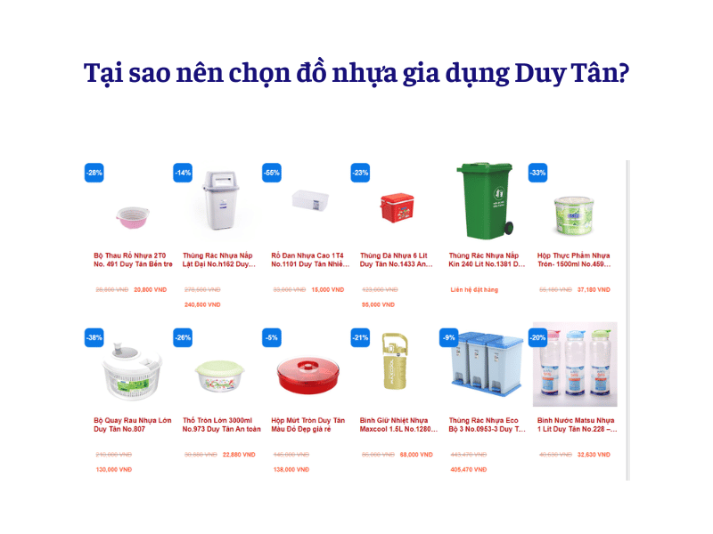 Tại sao nên lựa chọn đồ nhựa gia dụng của Duy Tân?